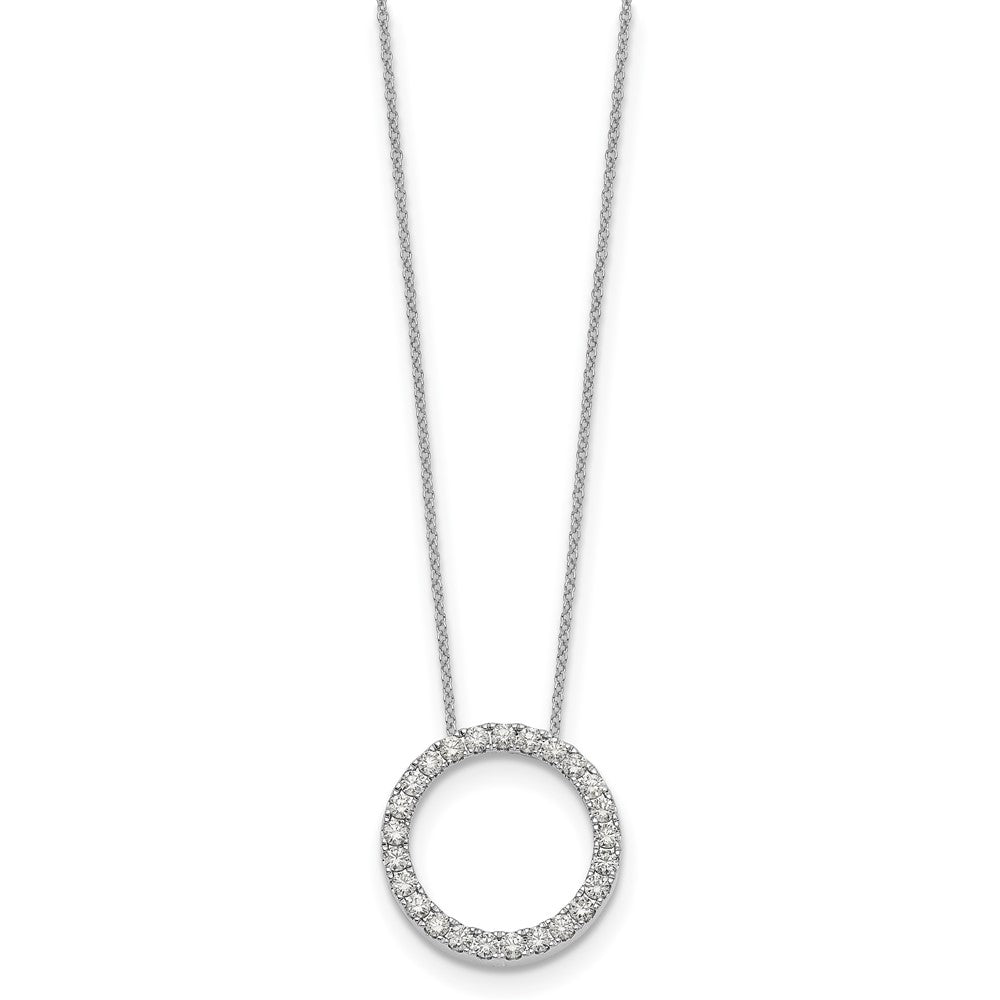 14K Weißgold Echt Diamant Kreis 18 Zoll Halskette