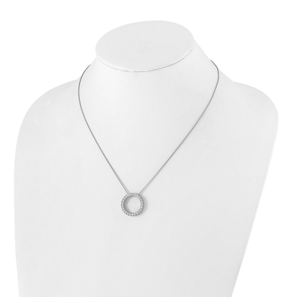 14K Weißgold Echt Diamant Kreis 18 Zoll Halskette