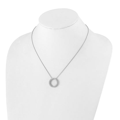 14K Weißgold Echt Diamant Kreis 18 Zoll Halskette