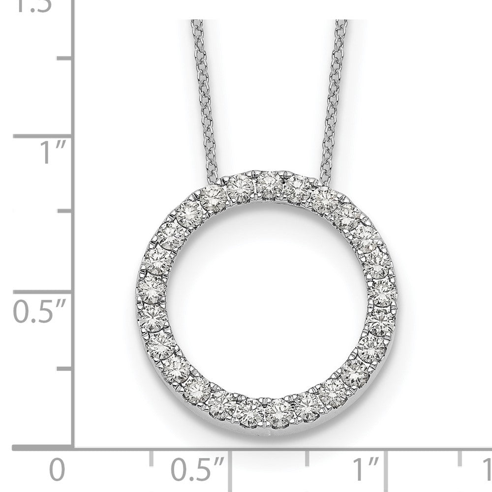14K Weißgold Echt Diamant Kreis 18 Zoll Halskette
