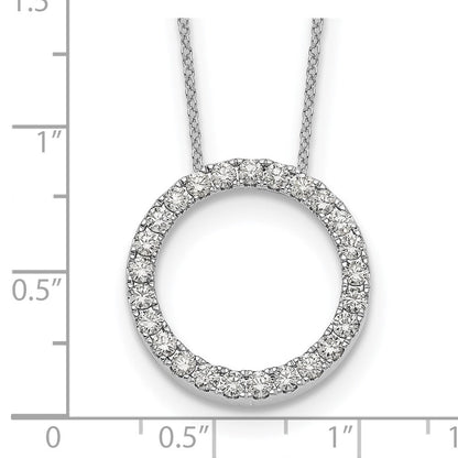 14K Weißgold Echt Diamant Kreis 18 Zoll Halskette