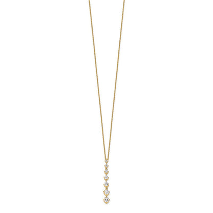 14K Gelbgold True Origin 1 Karat Im Labor Gezüchtet Diamant Vs Def 18 Zoll Seven Stein Anhänger Halskette