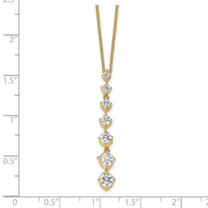 14K Gelbgold True Origin 1 Karat Im Labor Gezüchtet Diamant Vs Def 18 Zoll Seven Stein Anhänger Halskette