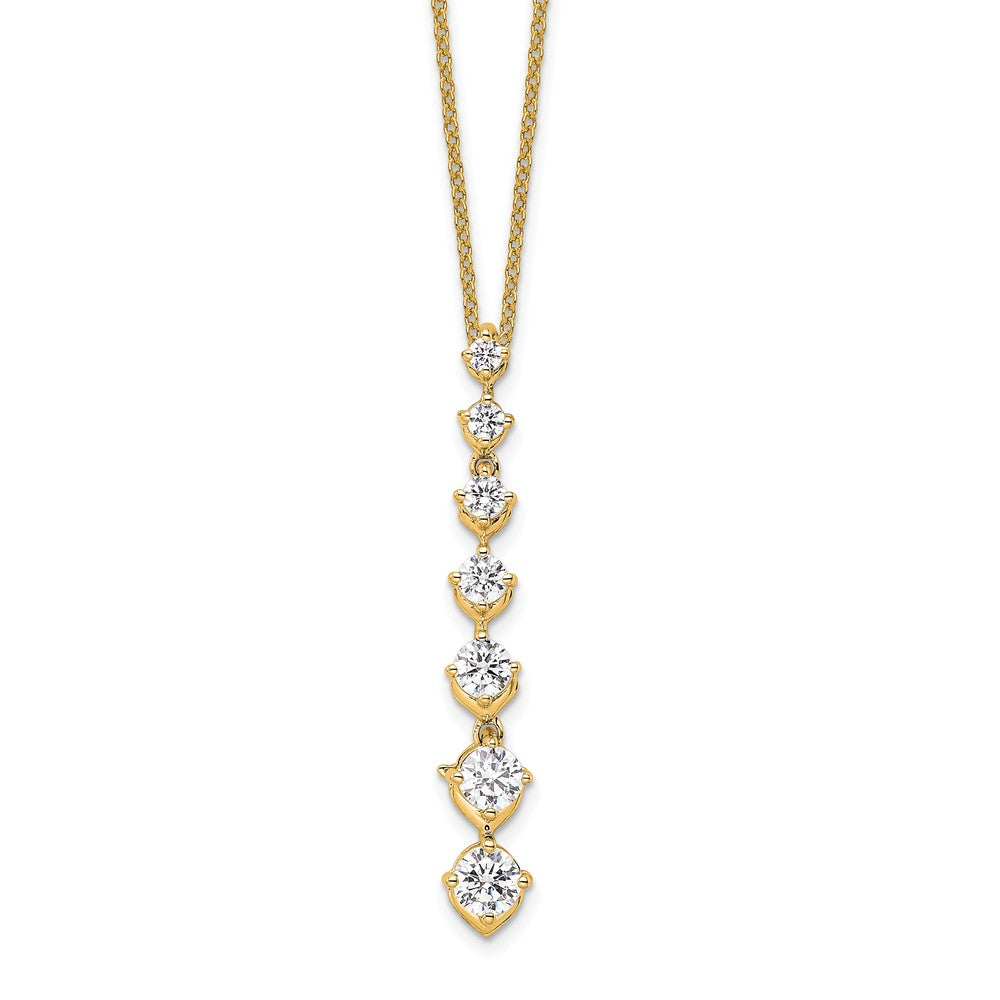 14K Gelbgold True Origin 1 Karat Im Labor Gezüchtet Diamant Vs Def 18 Zoll Seven Stein Anhänger Halskette