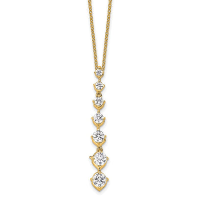 14K Gelbgold True Origin 1 Karat Im Labor Gezüchtet Diamant Vs Def 18 Zoll Seven Stein Anhänger Halskette