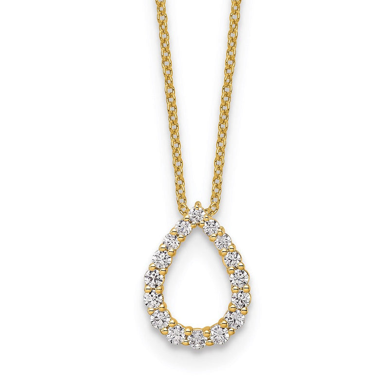 14K Gelbgold True Origin 1/3 Karat Im Labor Erzeugt Diamant Vs Def 18 Zoll Fantasie Tropfen Halskette