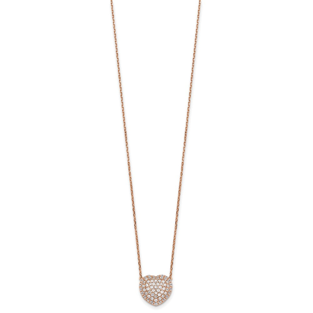 14K Roségold True Origin 3/4 Karat Im Labor Gezüchtet Diamant Vs Def 18 Zoll Herz Halskette