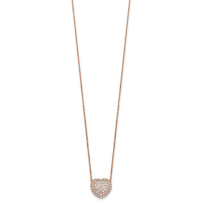 14K Roségold True Origin 3/4 Karat Im Labor Gezüchtet Diamant Vs Def 18 Zoll Herz Halskette