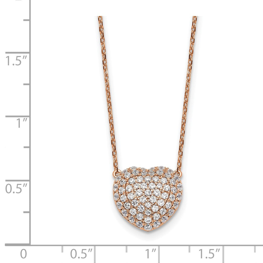 14K Roségold True Origin 3/4 Karat Im Labor Gezüchtet Diamant Vs Def 18 Zoll Herz Halskette