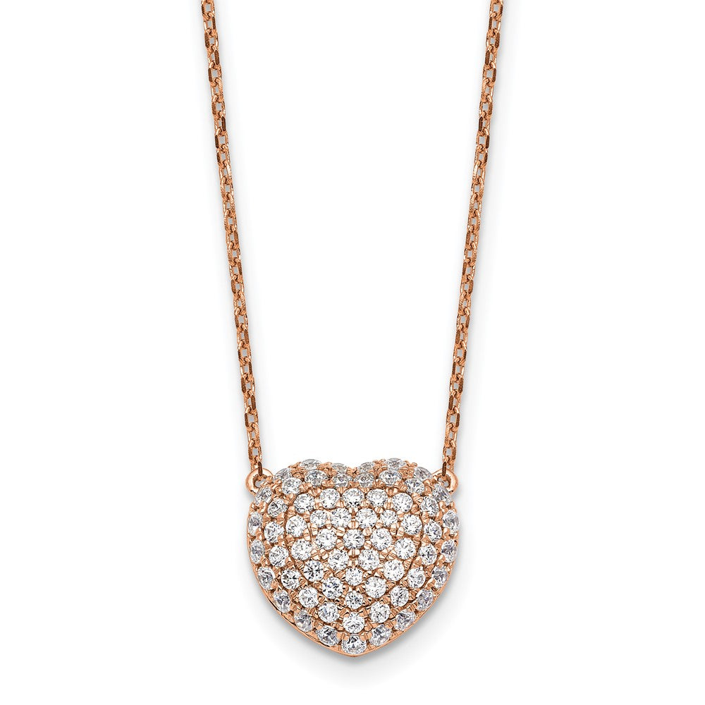 14K Roségold True Origin 3/4 Karat Im Labor Gezüchtet Diamant Vs Def 18 Zoll Herz Halskette