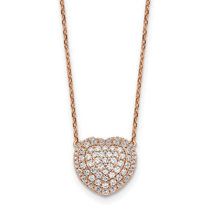 14K Roségold True Origin 3/4 Karat Im Labor Gezüchtet Diamant Vs Def 18 Zoll Herz Halskette
