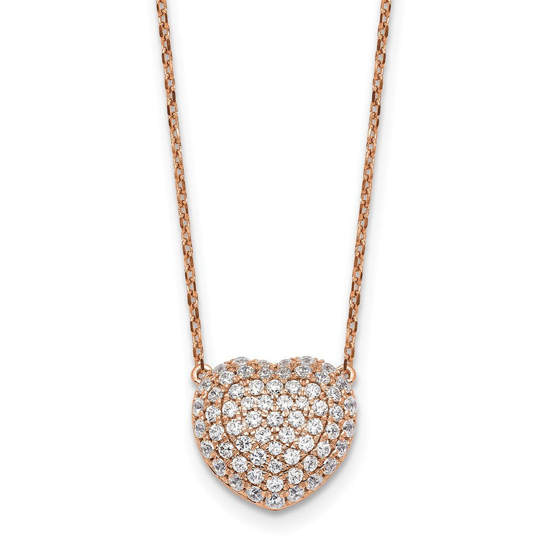 14K Roségold True Origin 3/4 Karat Im Labor Gezüchtet Diamant Vs Def 18 Zoll Herz Halskette