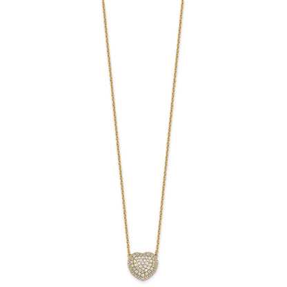 14K Gelbgold True Origin 3/4 Karat Im Labor Gezüchtet Diamant Vs Def 18 Zoll Herz Halskette