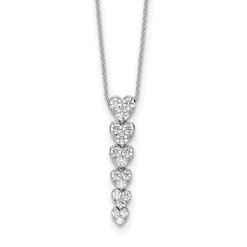 14K Weißgold True Origin 1 Karat Im Labor Gezüchtet Diamant Vs Def 18 Zoll Herzen Anhänger Halskette
