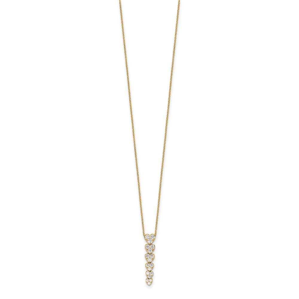 14K Gelbgold True Origin 1 Karat Im Labor Gezüchtet Diamant Vs Def 18 Zoll Herzen Anhänger Halskette
