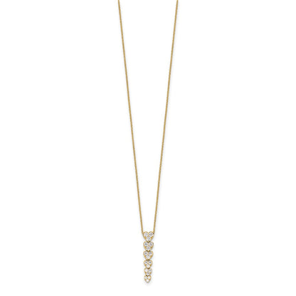 14K Gelbgold True Origin 1 Karat Im Labor Gezüchtet Diamant Vs Def 18 Zoll Herzen Anhänger Halskette
