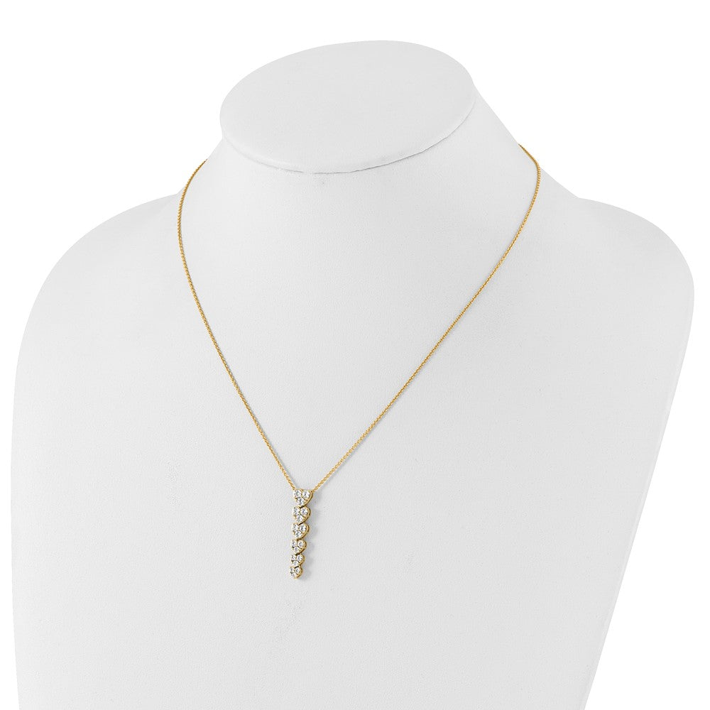 14K Gelbgold True Origin 1 Karat Im Labor Gezüchtet Diamant Vs Def 18 Zoll Herzen Anhänger Halskette