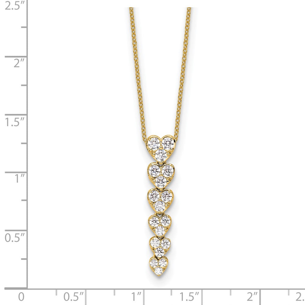 14K Gelbgold True Origin 1 Karat Im Labor Gezüchtet Diamant Vs Def 18 Zoll Herzen Anhänger Halskette