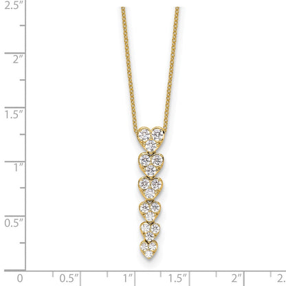 14K Gelbgold True Origin 1 Karat Im Labor Gezüchtet Diamant Vs Def 18 Zoll Herzen Anhänger Halskette