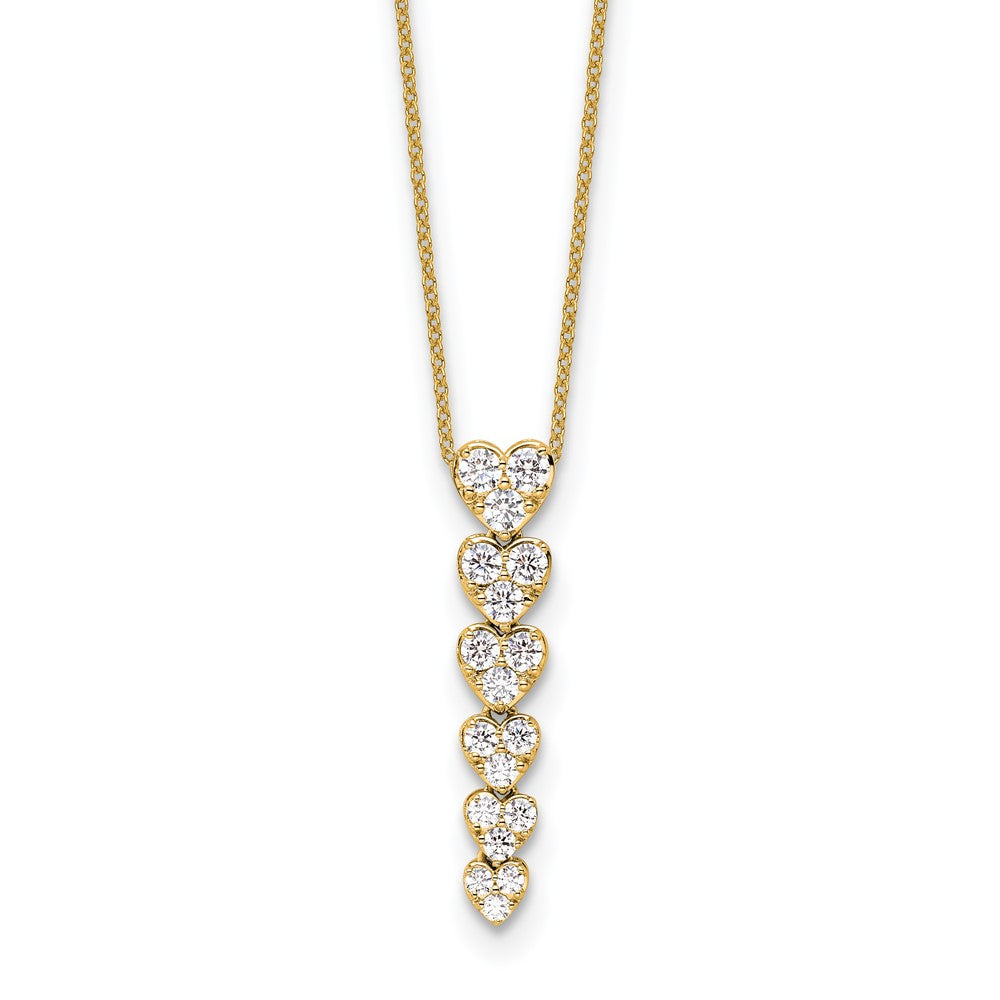 14K Gelbgold True Origin 1 Karat Im Labor Gezüchtet Diamant Vs Def 18 Zoll Herzen Anhänger Halskette
