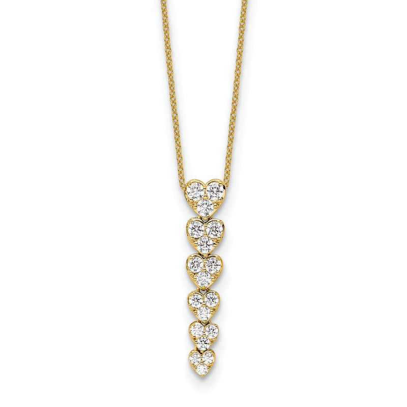14K Gelbgold True Origin 1 Karat Im Labor Gezüchtet Diamant Vs Def 18 Zoll Herzen Anhänger Halskette
