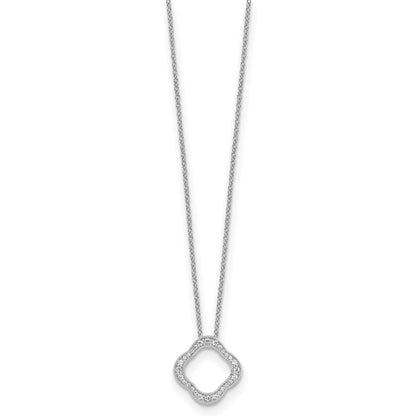 14 Karat Weißgold Anhänger mit echtem Diamant im Kleeblattdesign