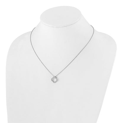 14 Karat Weißgold Anhänger mit echtem Diamant im Kleeblattdesign
