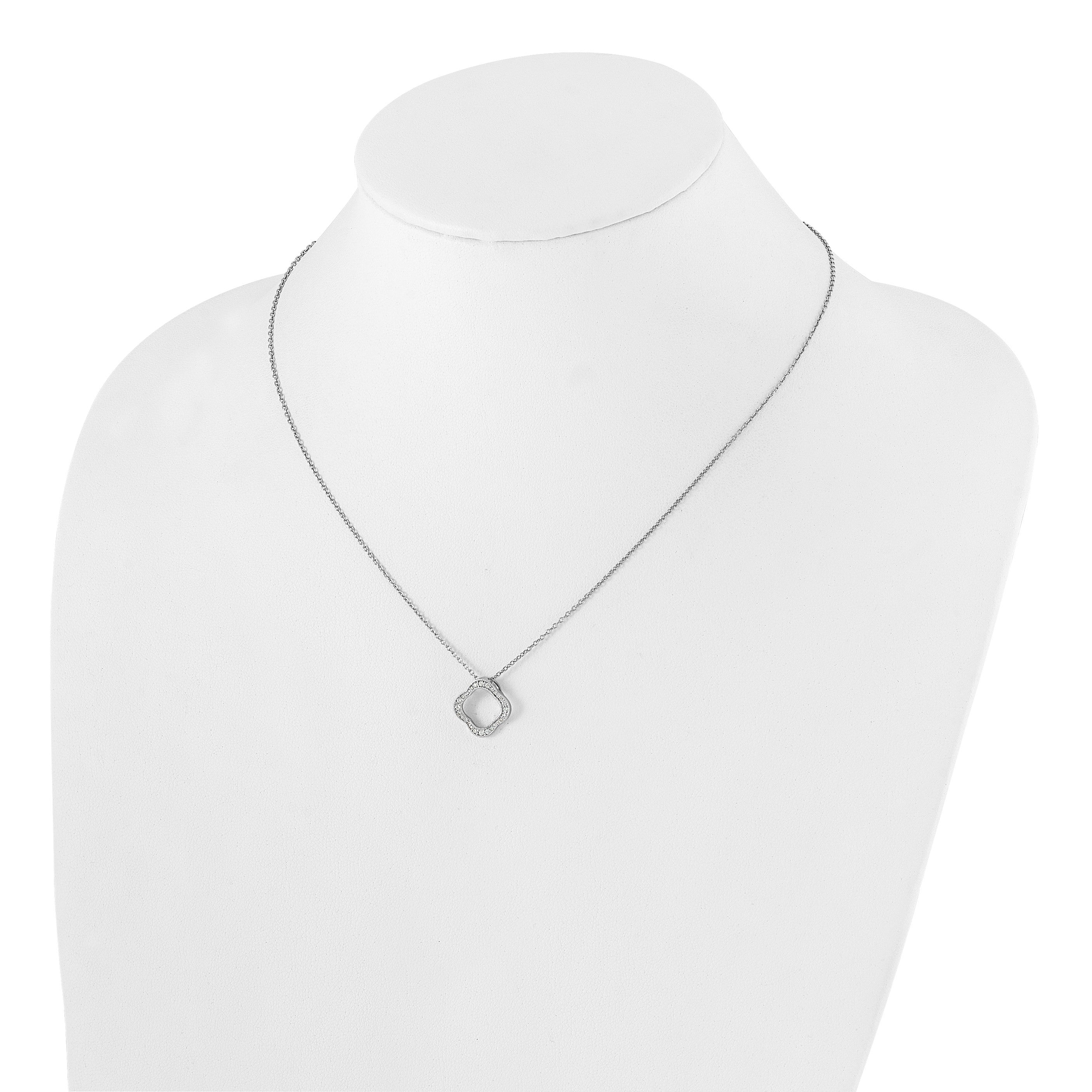 14K Weißgold True Origin 1/6 Karat Im Labor Gezüchtet Diamant Vs Def 18 Zoll Quatrefoil Blumen Halskette