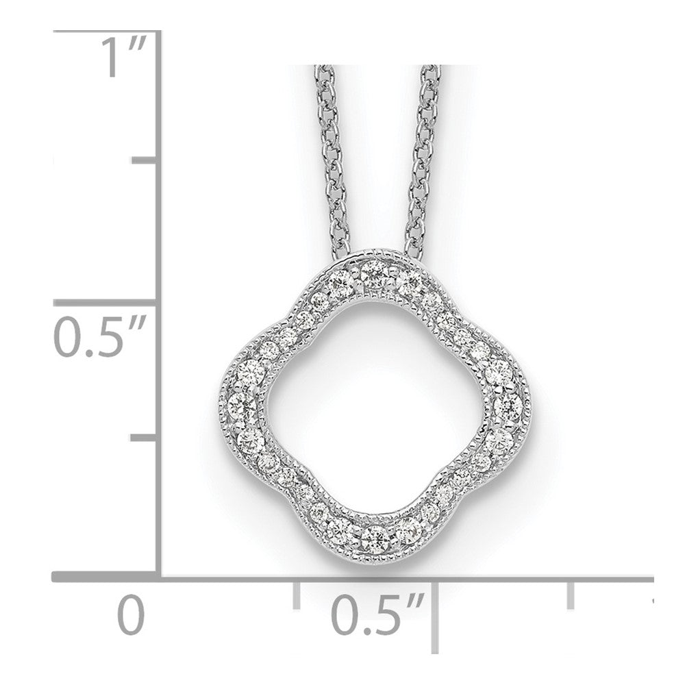 14 Karat Weißgold Anhänger mit echtem Diamant im Kleeblattdesign