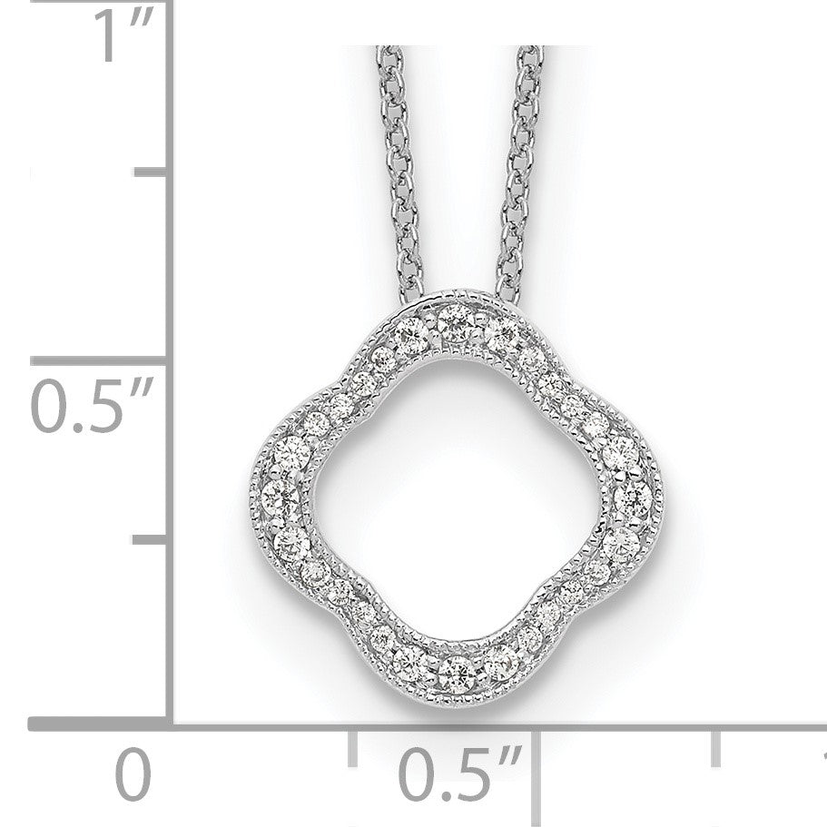 14K Weißgold True Origin 1/6 Karat Im Labor Gezüchtet Diamant Vs Def 18 Zoll Quatrefoil Blumen Halskette