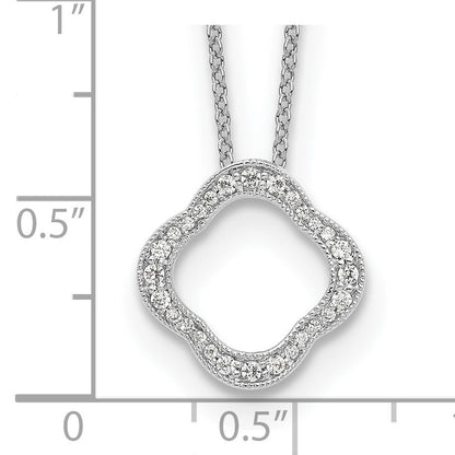14K Weißgold True Origin 1/6 Karat Im Labor Gezüchtet Diamant Vs Def 18 Zoll Quatrefoil Blumen Halskette