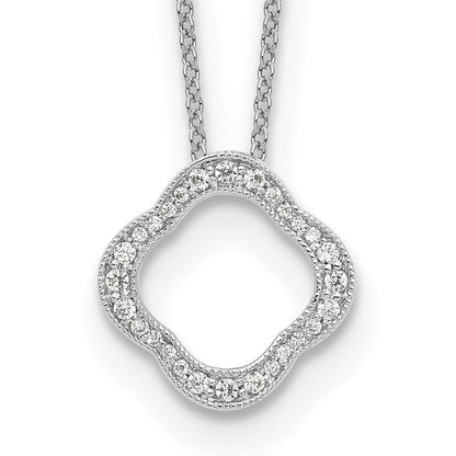 14K Weißgold True Origin 1/6 Karat Im Labor Gezüchtet Diamant Vs Def 18 Zoll Quatrefoil Blumen Halskette