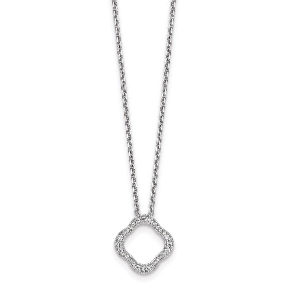 14K Weißgold Echt Diamant Halskette