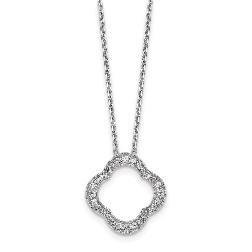 14K Weißgold Echt Diamant Halskette