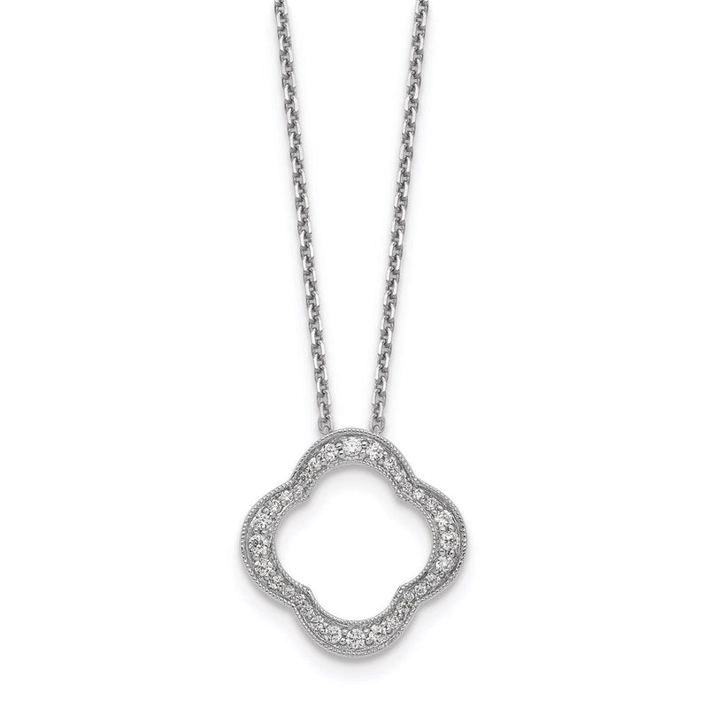 14K Weißgold Echt Diamant Halskette