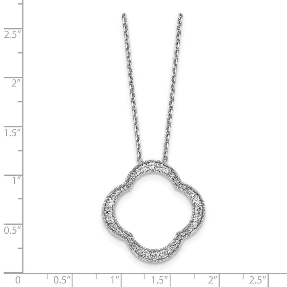 14K Weißgold Vierpass-Anhänger mit Kette, 45,7 cm (18 Zoll)