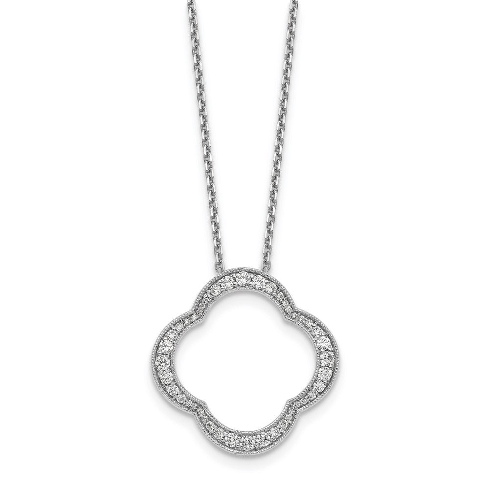 14K Weißgold Vierpass-Anhänger mit Kette, 45,7 cm (18 Zoll)