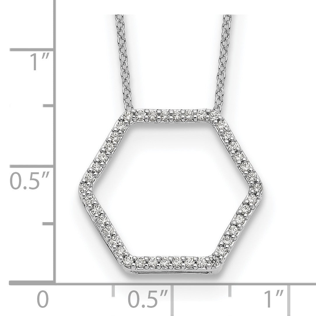14K Weißgold True Origin 1/4 Karat Im Labor Gezüchtet Diamant Vs Def 18 Zoll Hexagon Halskette
