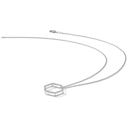 14K Weißgold True Origin 1/4 Karat Im Labor Gezüchtet Diamant Vs Def 18 Zoll Hexagon Halskette