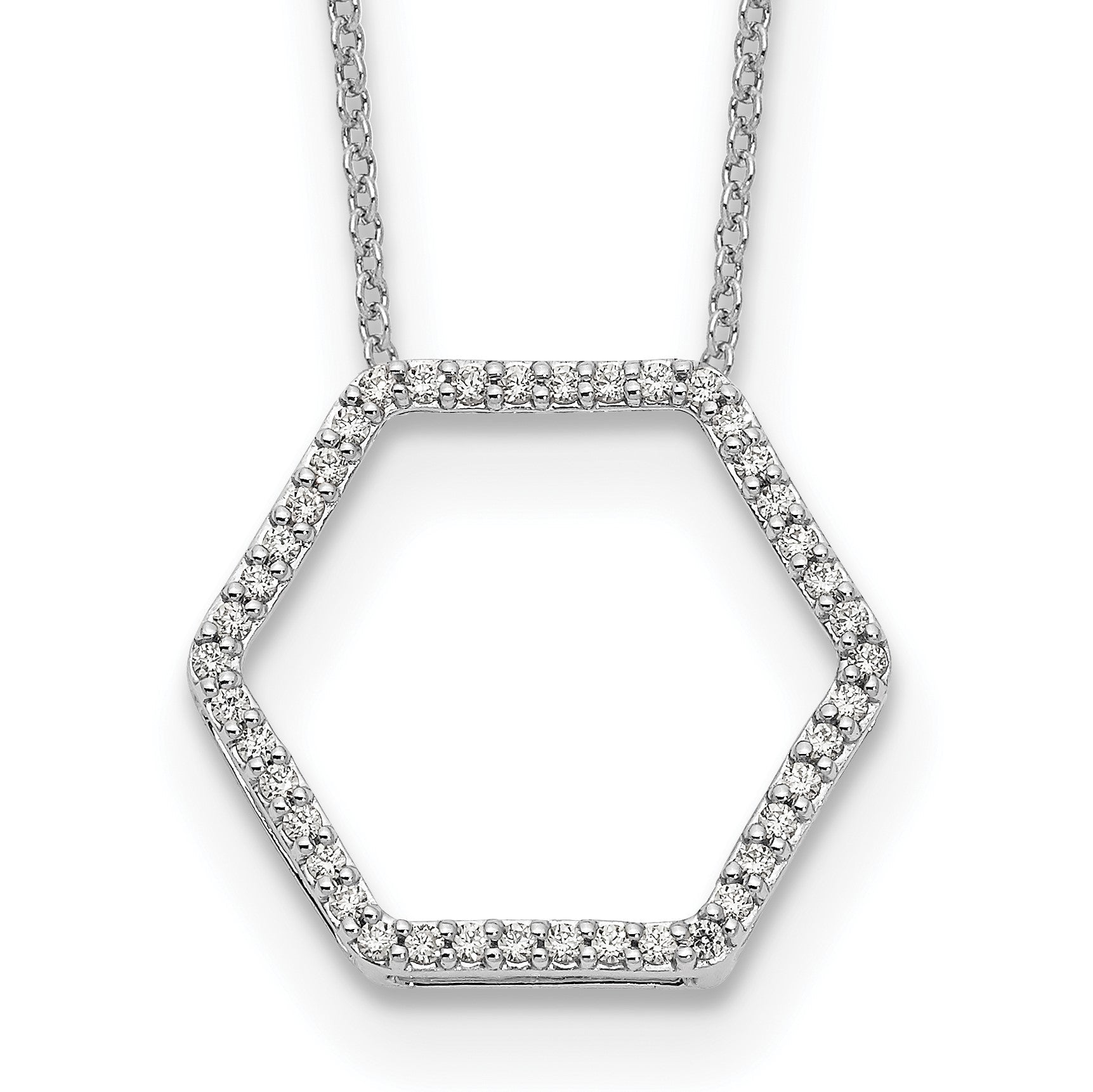 14K Weißgold True Origin 1/4 Karat Im Labor Gezüchtet Diamant Vs Def 18 Zoll Hexagon Halskette