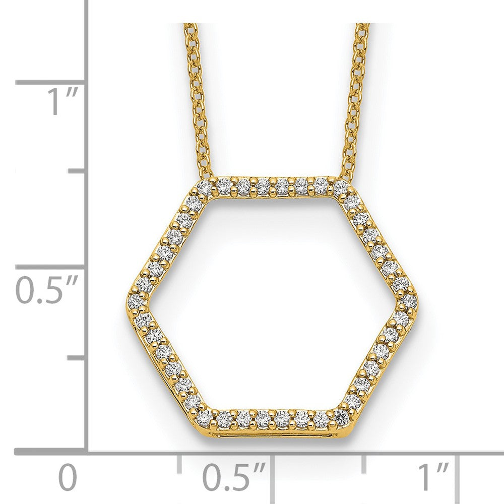 14K Gelbgold True Origin 1/4 Karat Im Labor Gezüchtet Diamant Vs Def 18 Zoll Hexagon Halskette