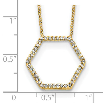 14K Gelbgold True Origin 1/4 Karat Im Labor Gezüchtet Diamant Vs Def 18 Zoll Hexagon Halskette