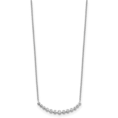 14K Weißgold Halskette mit Anhänger und echten Diamanten