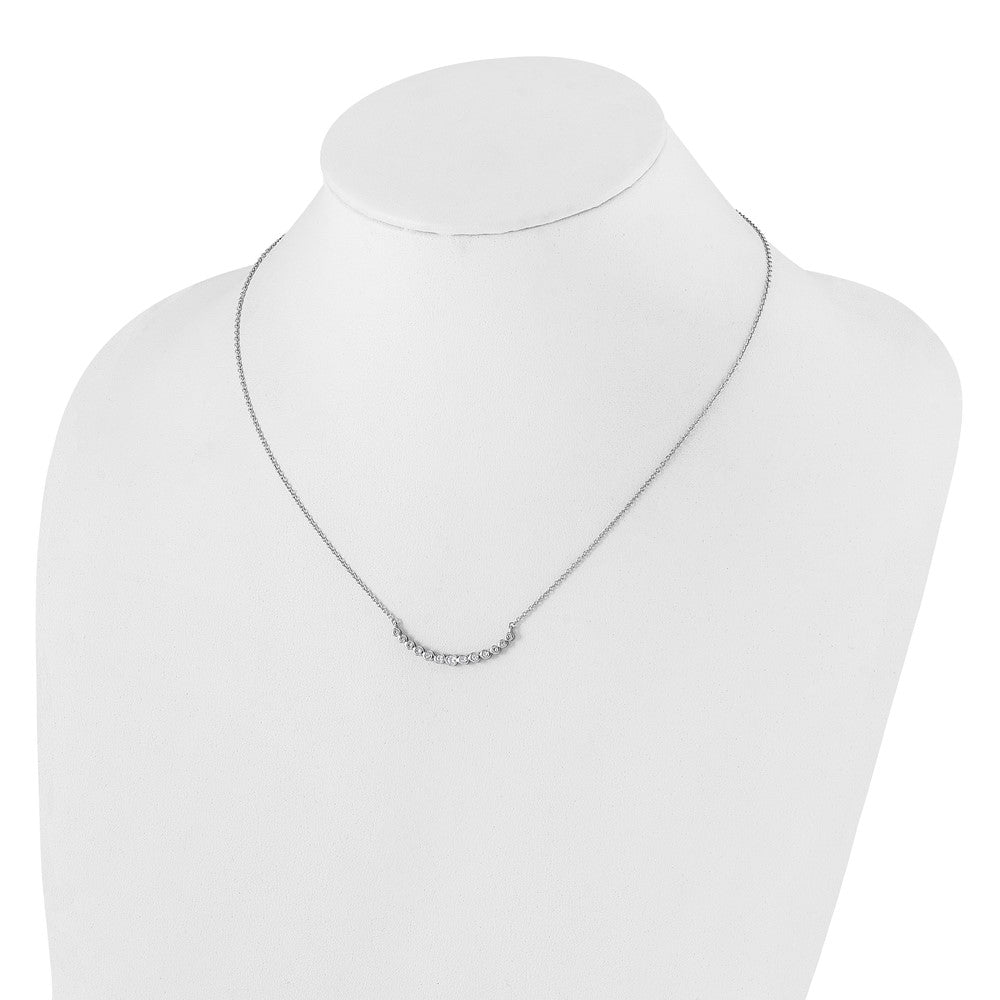 14K Weißgold Halskette mit Anhänger und echten Diamanten