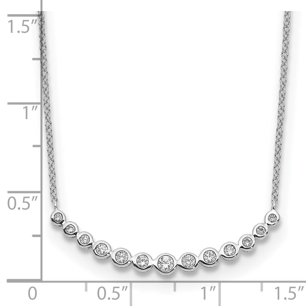 14K Weißgold Halskette mit Anhänger und echten Diamanten