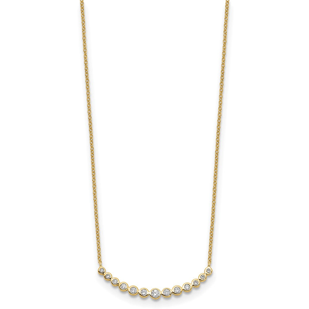 14K Gelbgold True Origin 1/4 Karat Im Labor Gezüchtet Diamant Vs D E F 18 Zoll Abgestuft Gebogen Stab Halskette