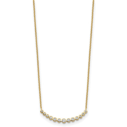 14K Gelbgold True Origin 1/4 Karat Im Labor Gezüchtet Diamant Vs D E F 18 Zoll Abgestuft Gebogen Stab Halskette