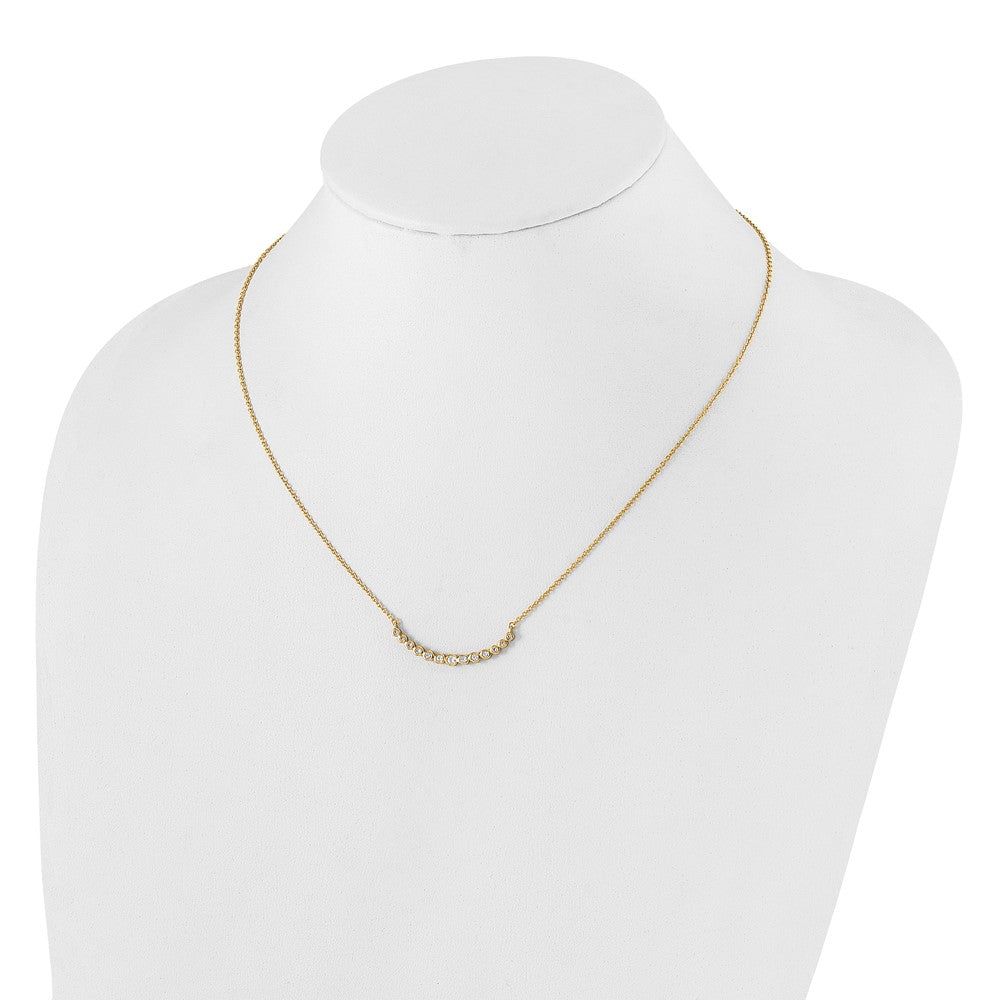 14K Gelbgold True Origin 1/4 Karat Im Labor Gezüchtet Diamant Vs D E F 18 Zoll Abgestuft Gebogen Stab Halskette