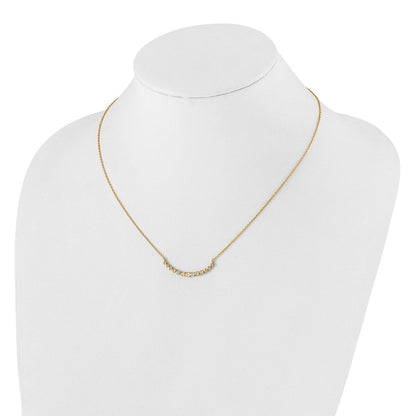 14K Gelbgold True Origin 1/4 Karat Im Labor Gezüchtet Diamant Vs D E F 18 Zoll Abgestuft Gebogen Stab Halskette