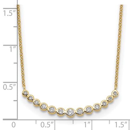 14K Gelbgold True Origin 1/4 Karat Im Labor Gezüchtet Diamant Vs D E F 18 Zoll Abgestuft Gebogen Stab Halskette
